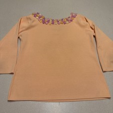 Joseph A Qu?est-ce Que C?est Silk Women?s Size M Top Pastel Orange Garden Party