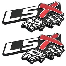 2pcs Chrome Red Lsx Racing Flag Emblem Badge For Camaro Firebird Ls1 Ls2 Ls3