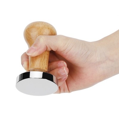 (Holz Farbe 51mm Plat Bottom)51mm Kaffeepulver Presse Tamper Kaffeemaschine W E