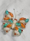 VTG. BUTTERFLY CAB STONE BROOCH W, MUTI STONES S-2.5 BY 2"  — photo 2