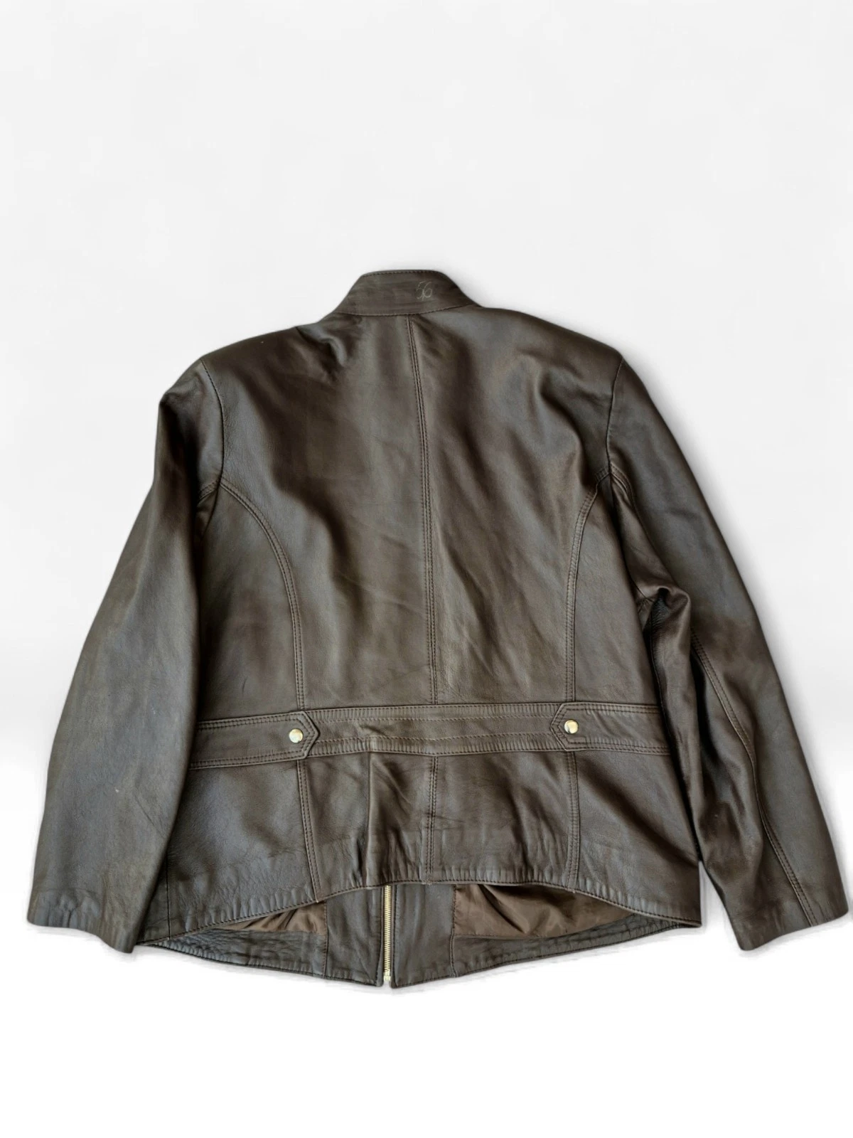 ​Womens Mens Unisex Genuine Brown Leather Vintage Jacket Jacket Size 56 image 3