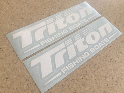 #ad Triton Vintage Boat Decal Die Cut Vinyl 10quot; 2 PK FREE SHIP FREE Fish Decal $12.80