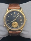 Seiko Quartz Date Alarm 38mm Black Date Dial Men’s Watch 5T32-6A39