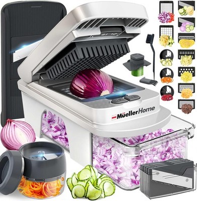 Mueller Pro Series All in One 12 Blade Mandoline Slicer for Kitchen White