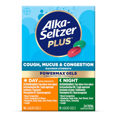 Alka Seltzer Plus Maximum Strength Cough Mucus Congestion Liquid Gels 24 Count