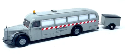 Brekina 90361 H0 Mercedes Benz 0 5000 Baustoffwagen mit Anhänger - 1:87 H0 HO - Bild 1 von 4