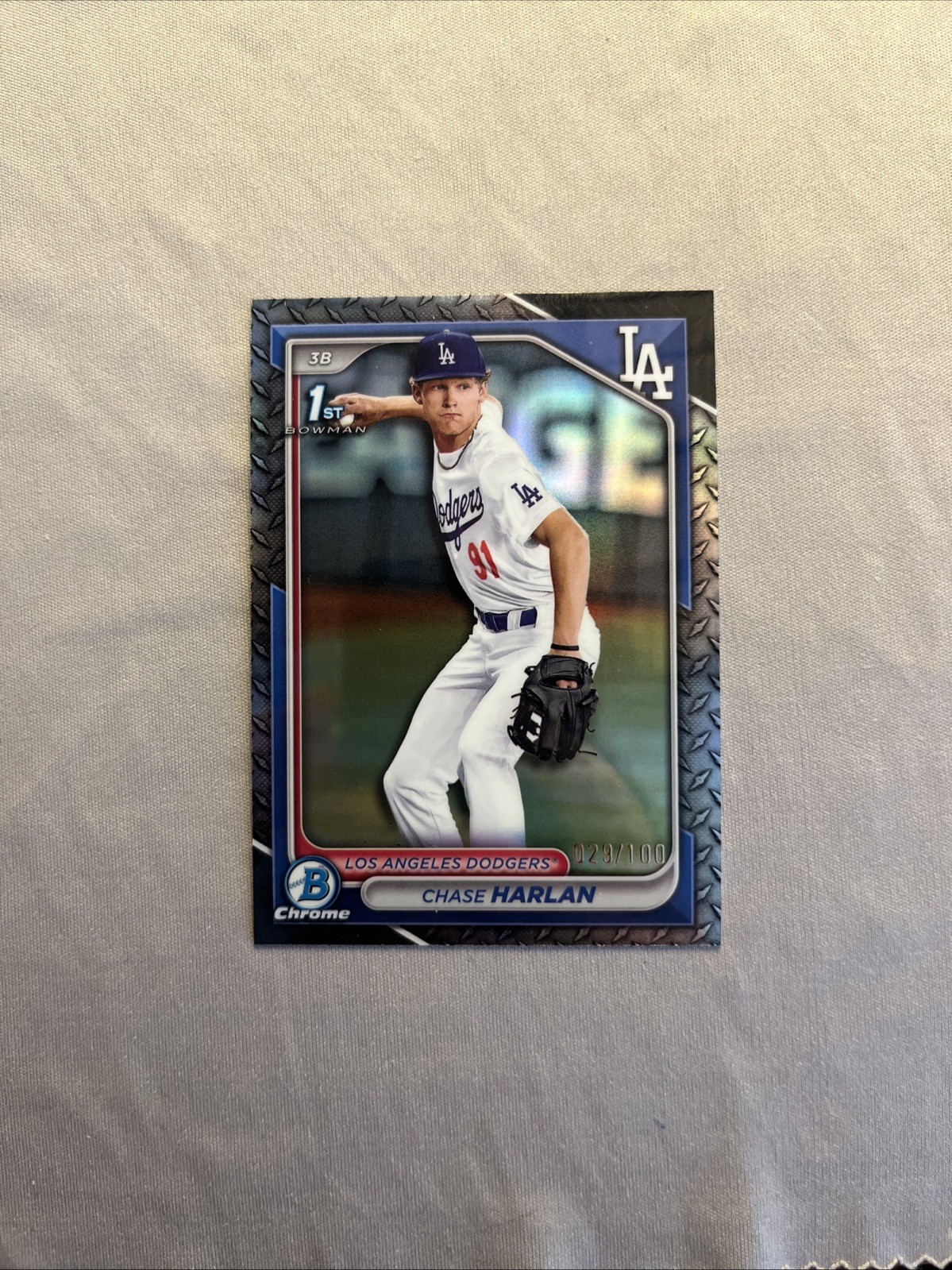 2024 Bowman Draft Chrome - Chase Harlan - /100 - Steel Metal - 1st Bowman