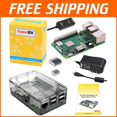 High-Performance Raspberry Pi 3 B+ Kit with Dual Band WiFi and Quick-Start Guide