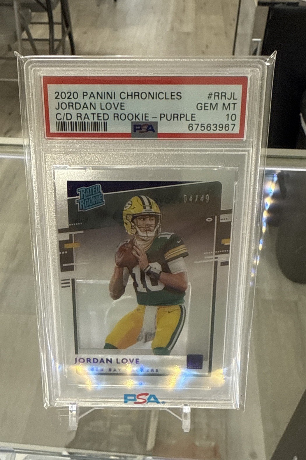Jordan Love Panini Chronicles Clearly Donruss Rated Rookies #RRJL Purple