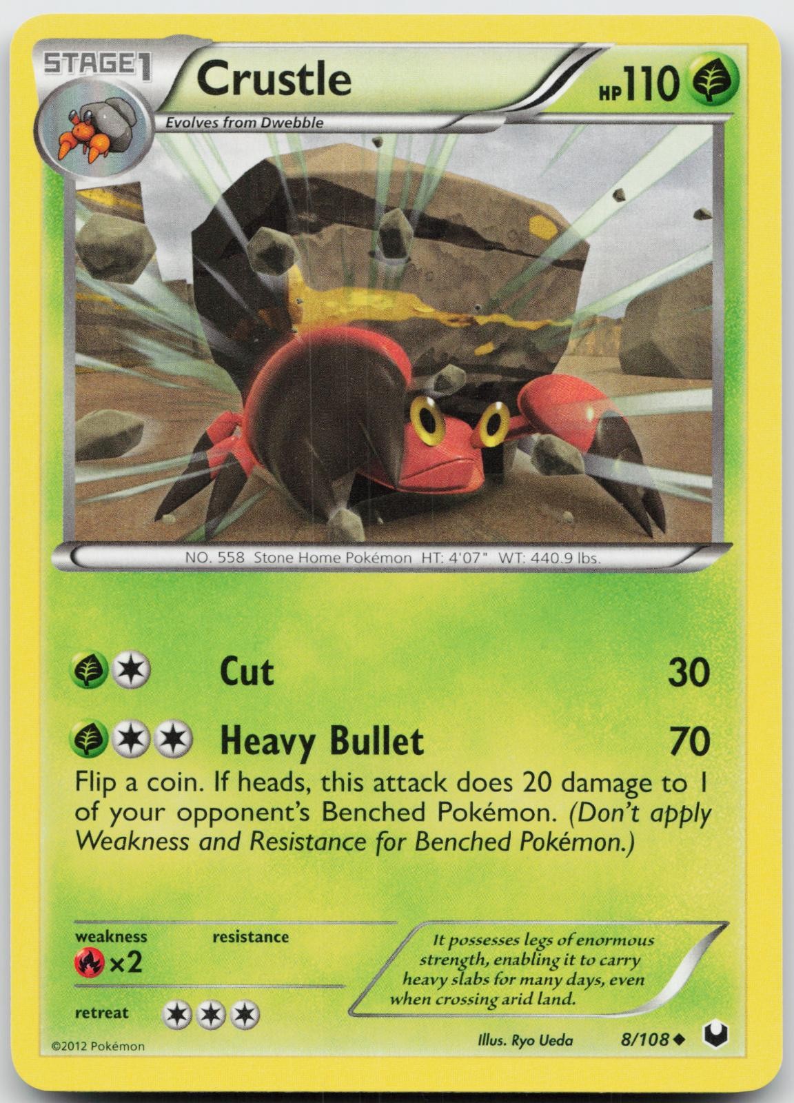 Crustle 8/108 Uncommon Dark Explorers Pokemon Near Mint