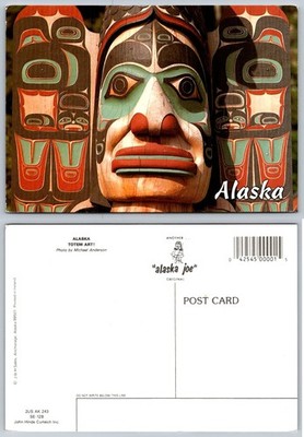Alaska Totem Pole Art Postcard - Native American Culture John Hinde