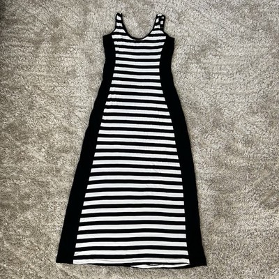 Calvin Klein Maxi Dress Size 2 Jersey Knit White Black Striped Stretch Soft Long | eBay Calvin Klein Maxi Dress Size 2 Jersey Knit White Black Striped Stretch Soft Long | eBay