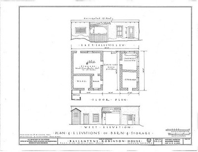 Photo:Tucson Arizona Ballantyne Robinson House 1910s Floor Plan Elevation
