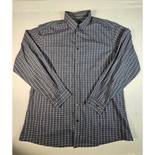 Eddie Bauer Mens TXL Wrinkle Free Relaxed Fit Button Down Shirt Navy Purple