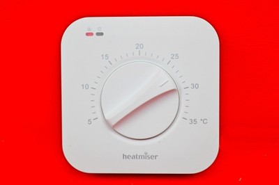 Heatmiser DS1-Basic Zentralheizung Wählscheibe Thermostat Power & Heat Neon Anzeigen