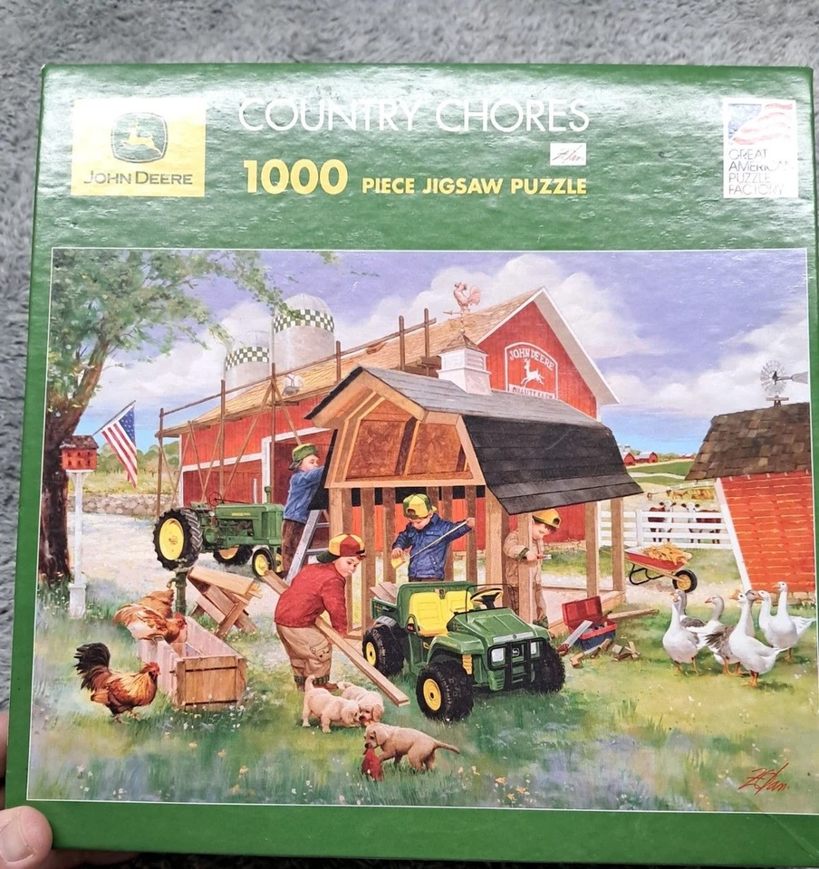 Lot Great American Puzzle Factory John Deere Jigsaw Farm 1000 Pieces Tractors - Image 4 of 4