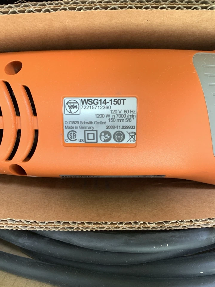 Juego de amoladoras angulares compactas Fein 72215712360 WSG14-150T 6" Hecho en Alemania Foto 3 de 4