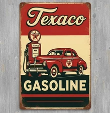 Texaco Gasoline 8 x 12 Vintage Novelty Metal Sign Made In USA New!