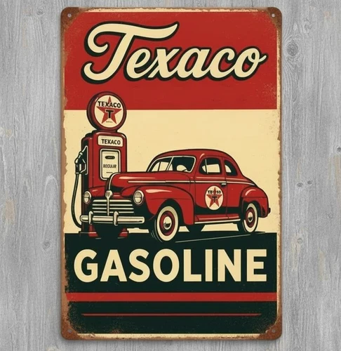 Texaco Gasoline 8 x 12 Vintage Novelty Metal Sign Made In USA New!