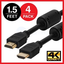 High Speed HDMI Cable 1.5 FT Ethernet 1.4 BLURAY 3D Full HDTV LCD - LOT of 4