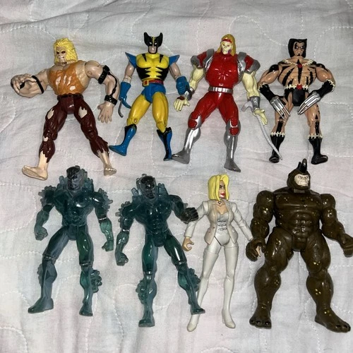 VTG Toybiz Marvel Wolverine, Sabretooth,Gambit,Cyclops Figures Lot Of 8