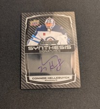 2023-24 UD Engrained Synthesis Signatures Connor Hellebuyck (scratch on surface)