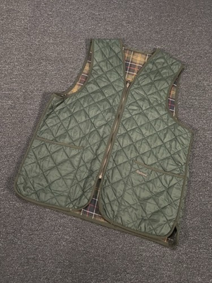 #ad Barbour Quilted Waistcoat Zip In Liner Vest Gilet Green Men’s 44 Polarquilt $55.96