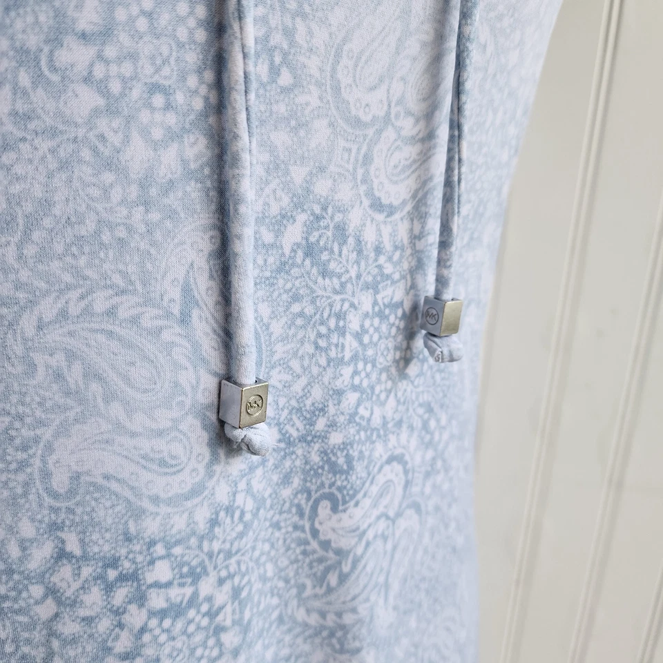 MICHAEL Michael Kors size XS Blue Paisley Batik Sleeveless Jersey Ruffle Dress - Image 4 of 4