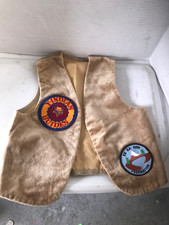 Vintage YMCA Y-Indian Guides Vest w/ Patches Camp Suede 1970s