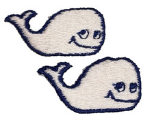 Embroidered Whale Sew-On Patch Pack Set of 2 Animal Theme for Apparel  Crafts