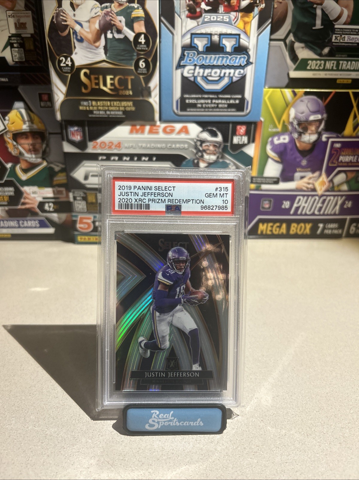 2019 Panini Select 2020 XRC Prizm Redemption Justin Jefferson #315 (RC) PSA 10