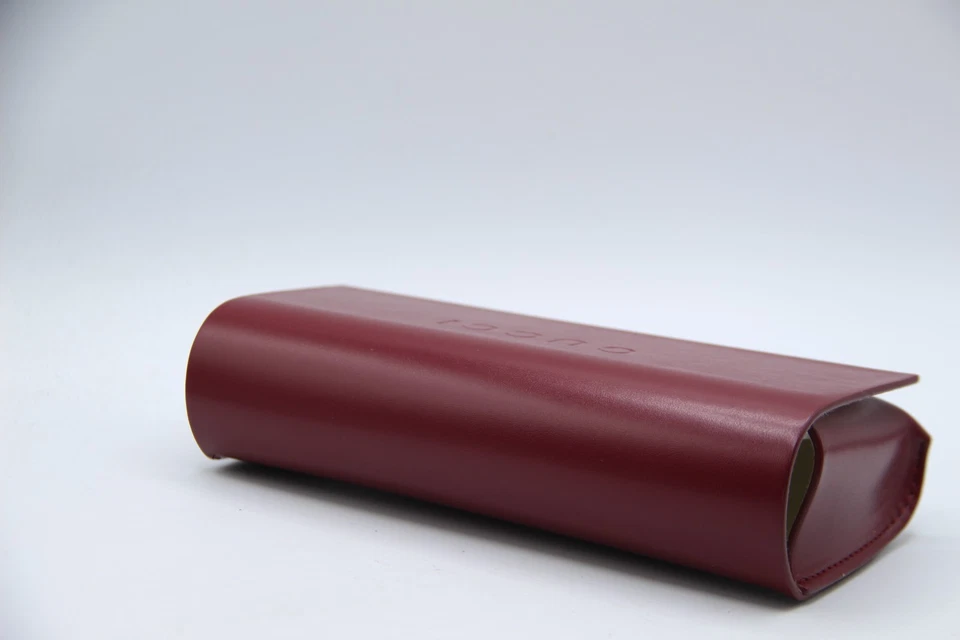 NUEVO GUCCI CUERO ROJO SUAVE SOLAPA ESTUCHE GAFAS GAFAS GAFAS ESTUCHE ÓPTICO TELA Foto 4 de 4