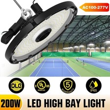 200 Watt UFO Round LED High Bay Light Fixture 28,000Lumens DLC 5000K Dimmable