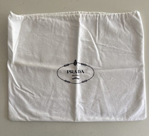 PRADA Dust Bag Linen Medium Handbag Size 19” X 15” Made in Italy 100% Authentic