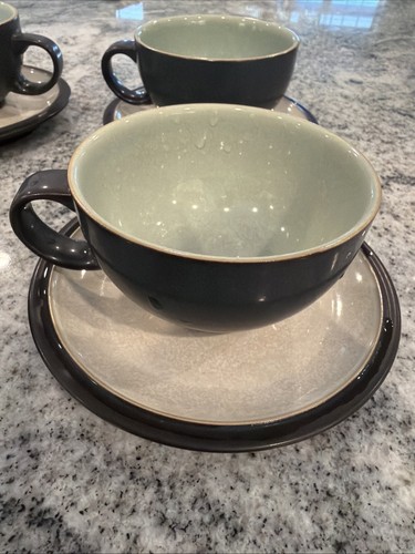 Denby-Langley Energy Tea Coffee  Cup & Saucer Set Of 4 - Picture 2 of 3