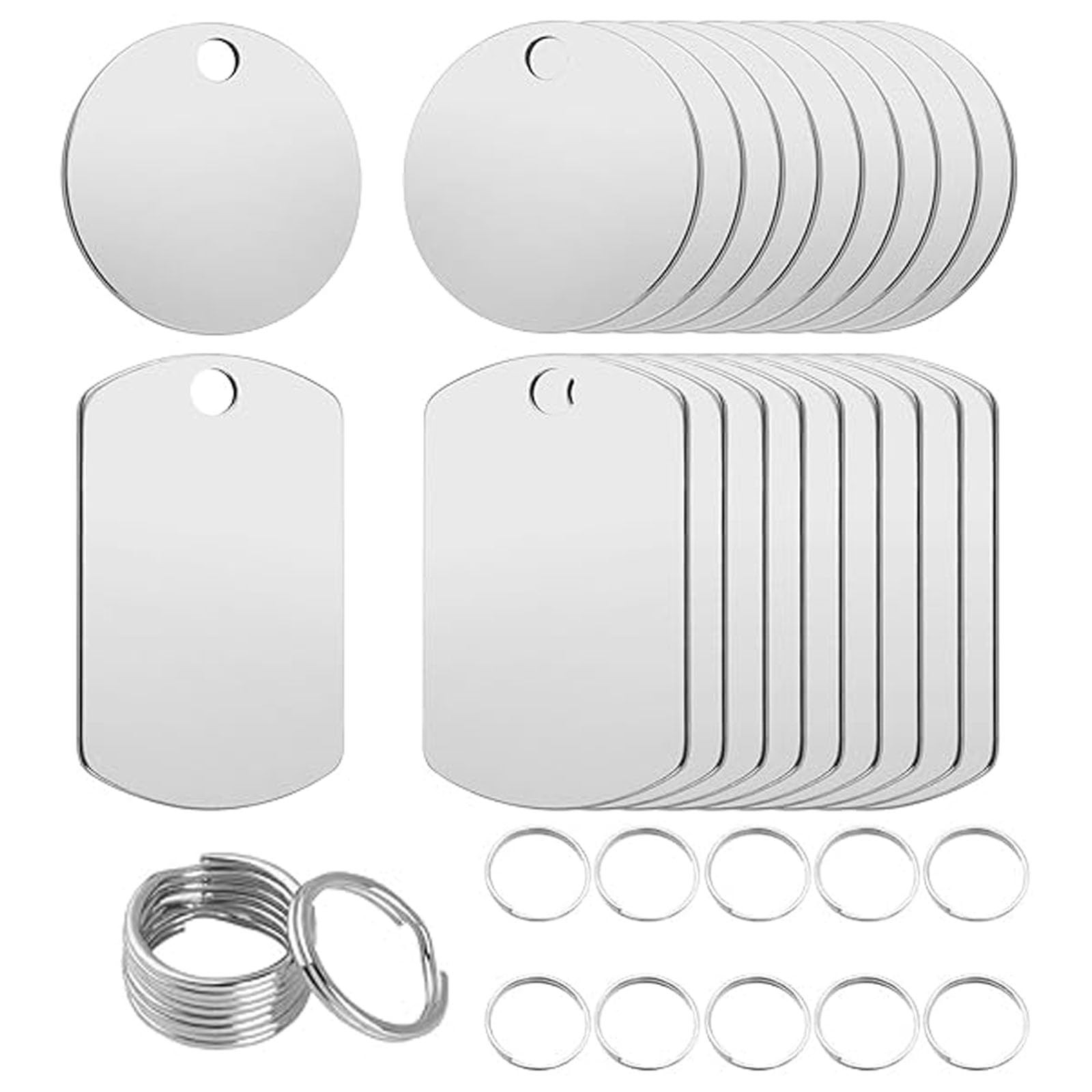 Pendentifs vierges en acier inoxydable Ø25mm pour gravure médaille chien