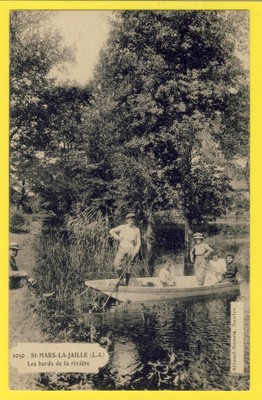 cpa 44 - SAINT MARS la JAILLE Les Bords de l'ERDRE Promenade Barque RIVIERE 