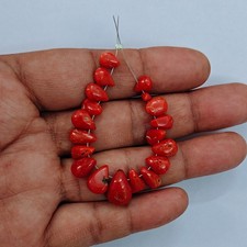 Perline antiche di corallo rosso italiano pietre preziose sfuse vintage...