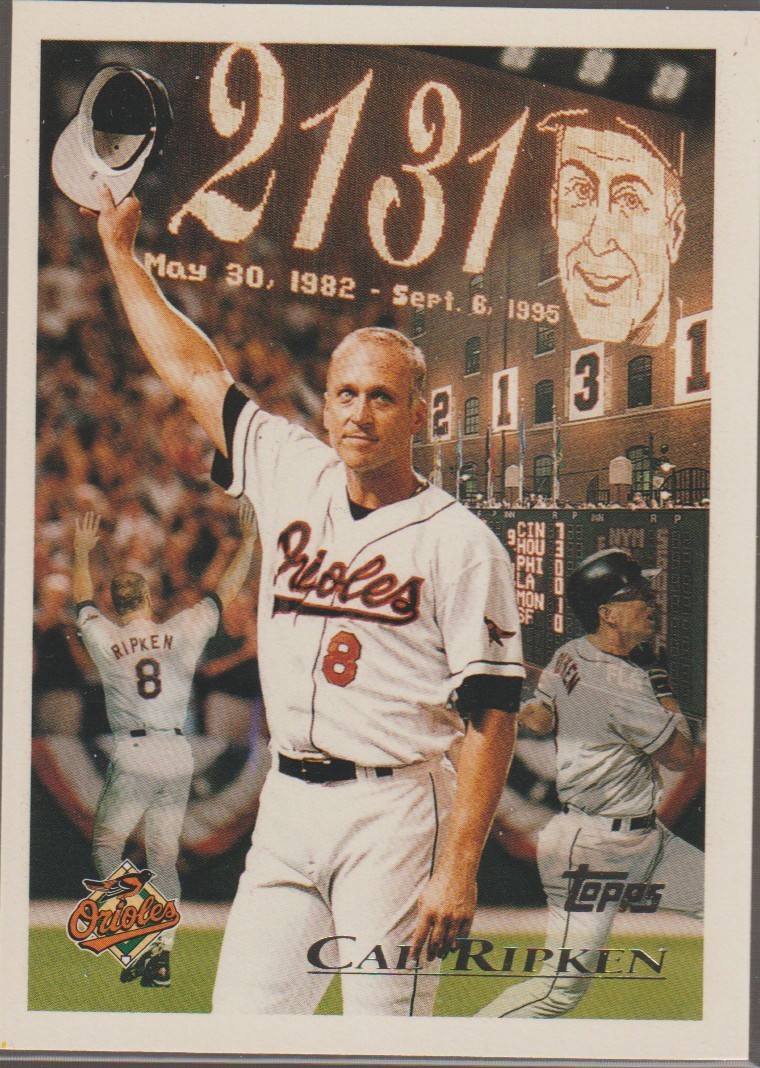 1996 Topps Consecutive Game Played Record Cal Ripken Jr. #96 Baltimore Orioles
