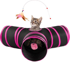 Pet Cat Tunnel Tube Cat Toys 3 Way Collapsible, Tunnels for Indoor Cats  Kitty Bo