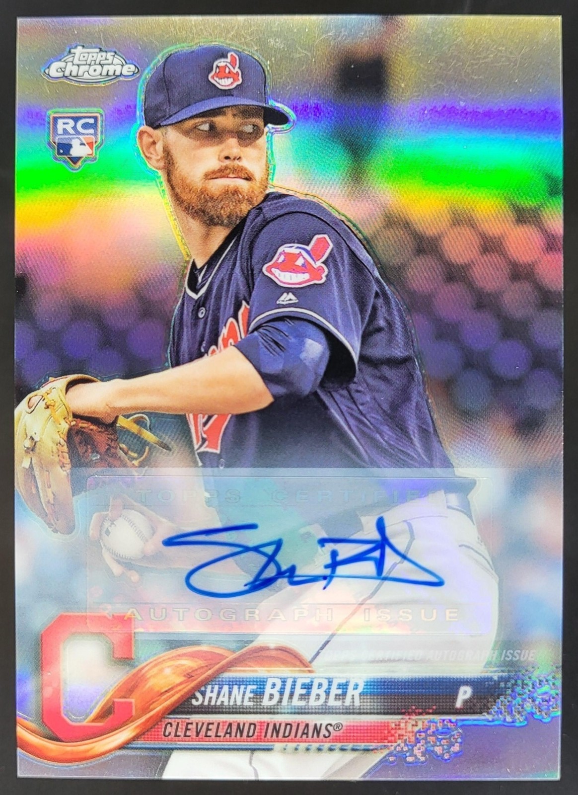 2018 Topps Chrome Update Shane Bieber Auto #HMT59 RC Cleveland Indians CN