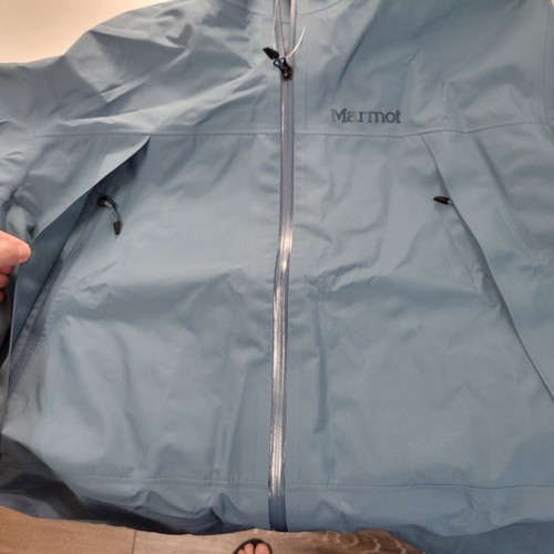 MARMOT Minimalist Pro Gore-Tex Jacket Mens L Blue Waterproof Lightweight Shell - Picture 6 of 13