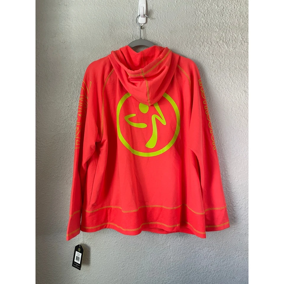 NUEVO CON ETIQUETAS Zumba Wear XXL Cremallera Completa Sudadera con Capucha Instructor Naranja Neón Ropa Activa Chaqueta Foto 4 de 4