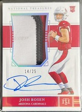 2018 National Treasures JOSH ROSEN  JUMBO PATCH ON-CARD  AUTO RC #d 14/25  MINT