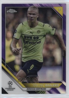 2021 Topps Chrome UEFA Champions League Purple Refractor /250 Erling Haaland 0c2