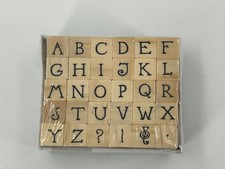 Hampton Art KI Small Alphabet Stamp Set Mini NEW Sealed Wood Mount Rubber Stamps