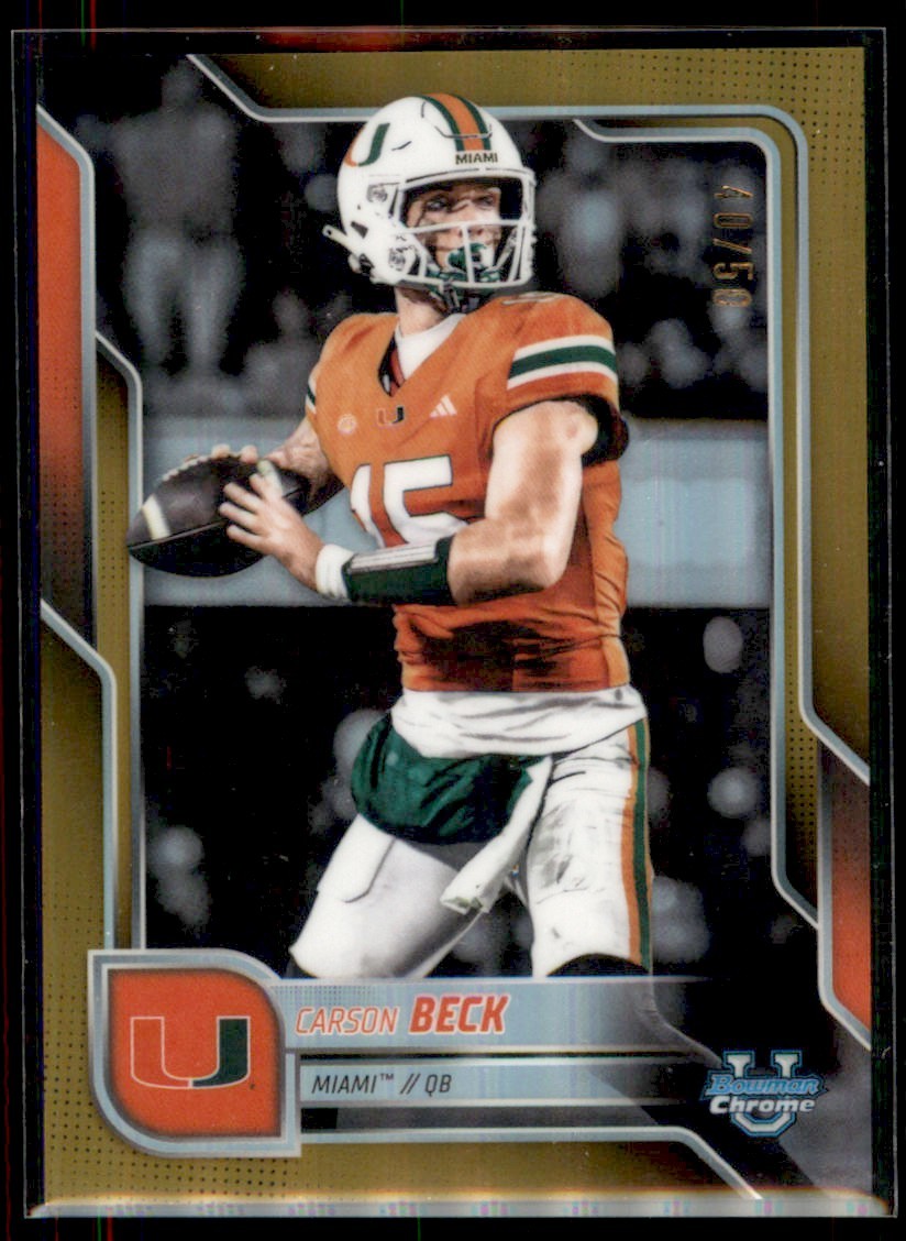 2025 Bowman U Chrome GOLD Carson Beck Miami #138 /50