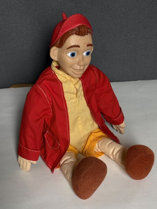 1996 Equity Toys Pinocchio 14" Talking Plush Doll VTG Action Figure WORKS!