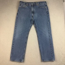 Levi's 505 Jeans Mens 40x30 Straight Fit Blue Fade Cowboy American Pants Denim c