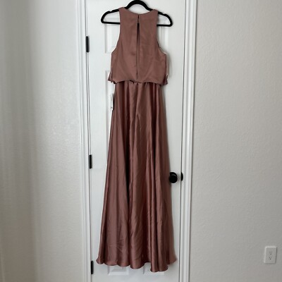 desert rose satin bridesmaid dresses KissProm main image 0